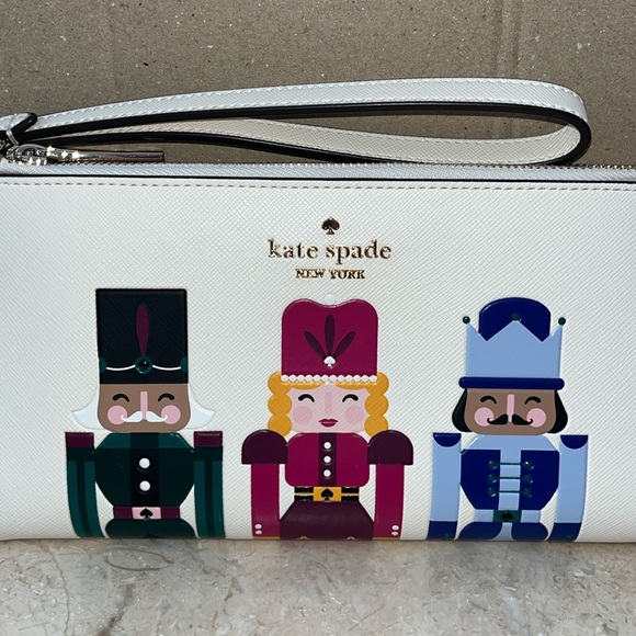 ♠️kate spade Oh What Fun Nutcracker Double Zip Wristlet, Meringue Multi NWT - Picture 6 of 12